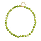 Grüner Quarzit Halskette ca. 45 cm Reiner Edelstahl IP-Gelbbeschichtung ca. 296.00 ct