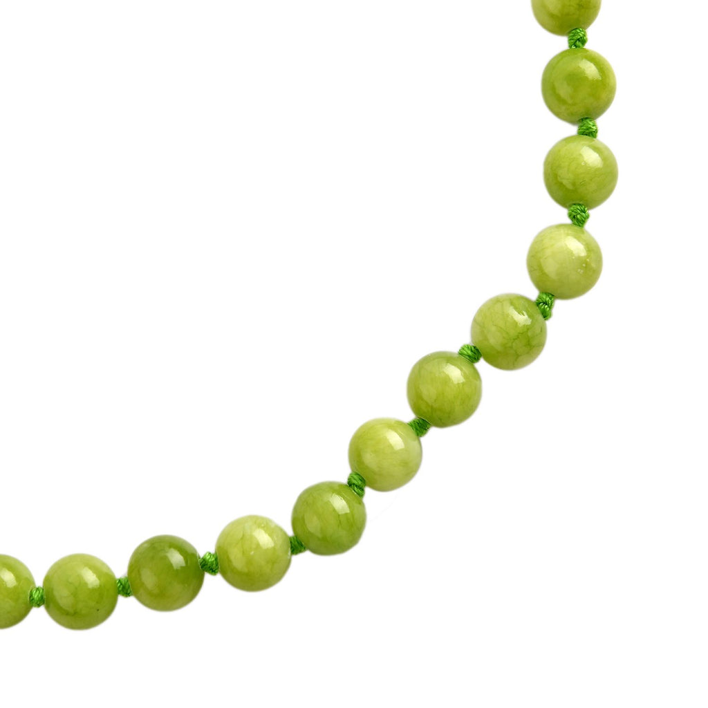 Grüner Quarzit Halskette ca. 45 cm Reiner Edelstahl IP-Gelbbeschichtung ca. 296.00 ct