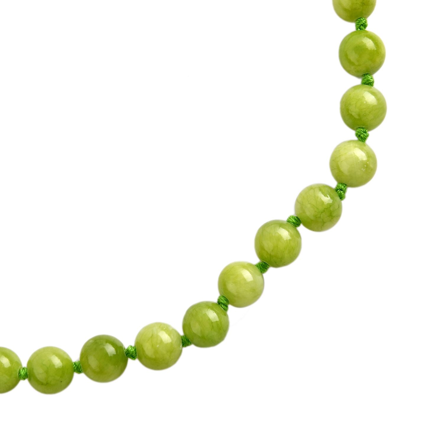 Grüner Quarzit Halskette ca. 45 cm Reiner Edelstahl IP-Gelbbeschichtung ca. 296.00 ct