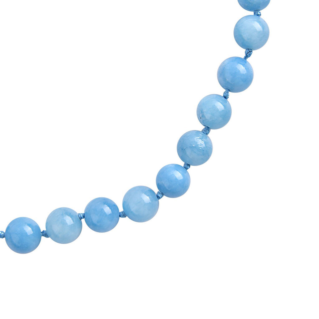Blauer Quarzit Halskette, (9-11mm), ca. 45 cm, Reiner Edelstahl, ca. 296.00 ct