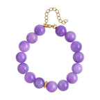 Lila Quarzit Armband, (11-13mm), ca. 19 cm, ca. 200.00 ct, vergoldet 200.00 ct
