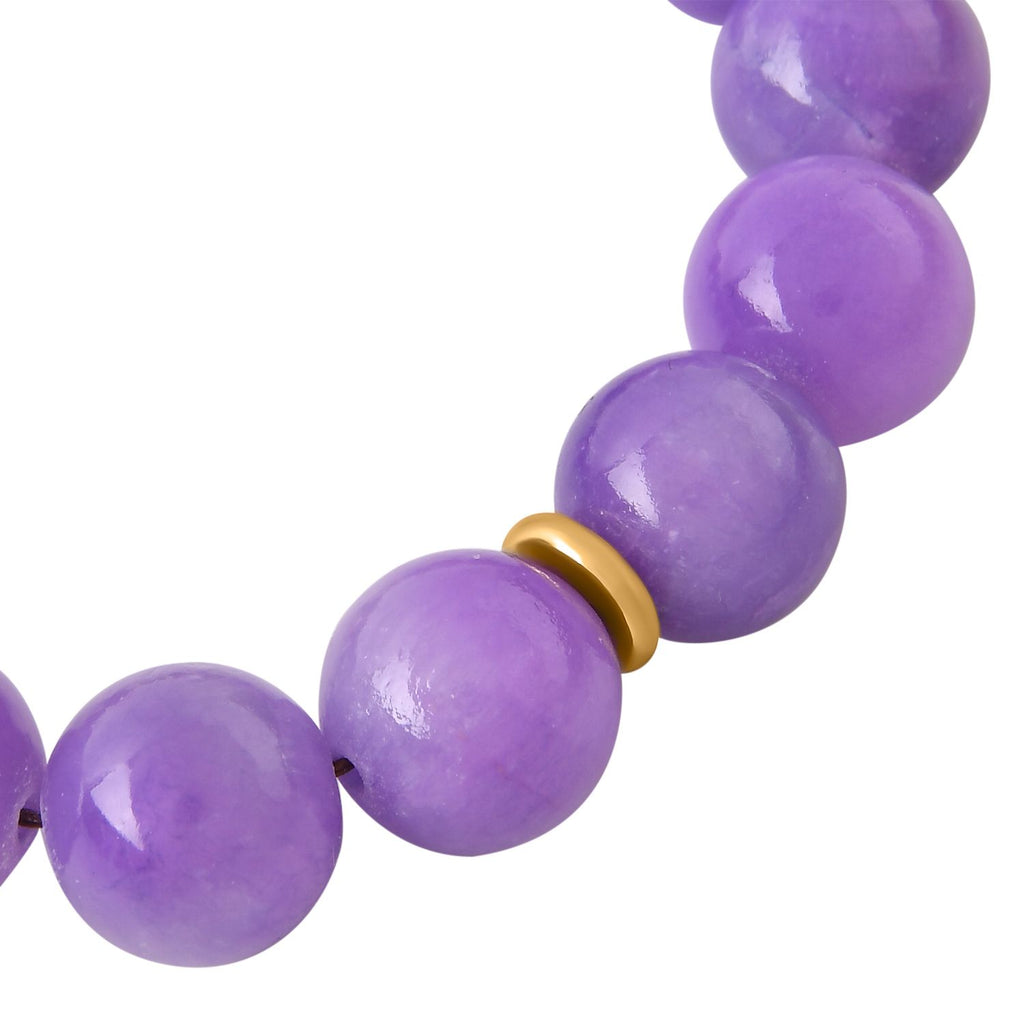 Lila Quarzit Armband, (11-13mm), ca. 19 cm, ca. 200.00 ct, vergoldet 200.00 ct