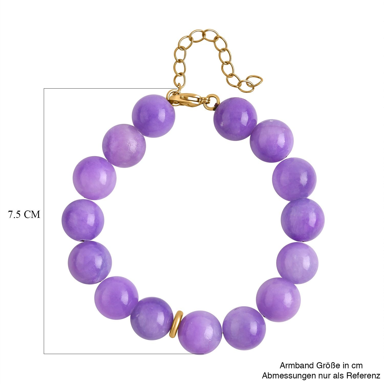 Lila Quarzit Armband, (11-13mm), ca. 19 cm, ca. 200.00 ct, vergoldet 200.00 ct