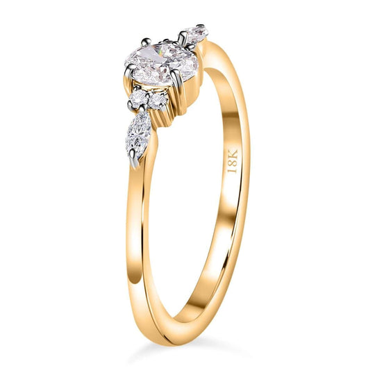 Weißer Diamant SI1 IGI zertifiziert  Ring 750 Gold (Größe 18.00) ca. 0,50 ct
