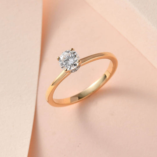 Weißer Diamant SI1 Ring 750 Gold (Größe 18.00) ca. 0,50 ct