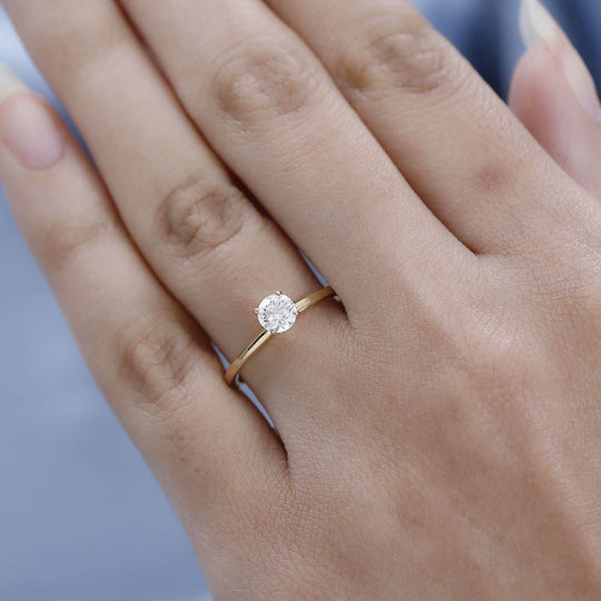 Weißer Diamant SI1 Ring 750 Gold (Größe 18.00) ca. 0,50 ct