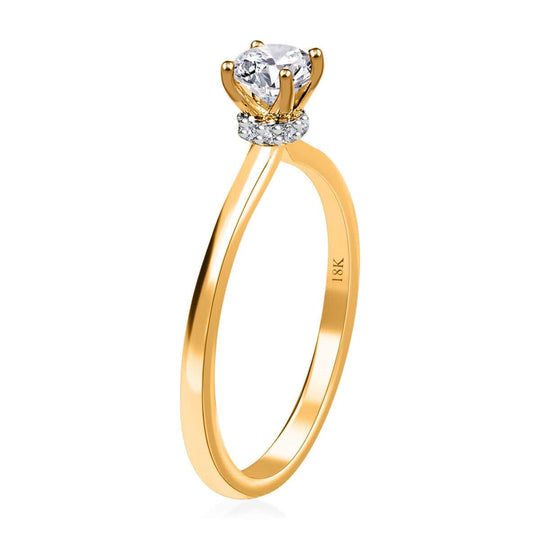 Weißer Diamant SI1 Ring 750 Gold (Größe 18.00) ca. 0,50 ct