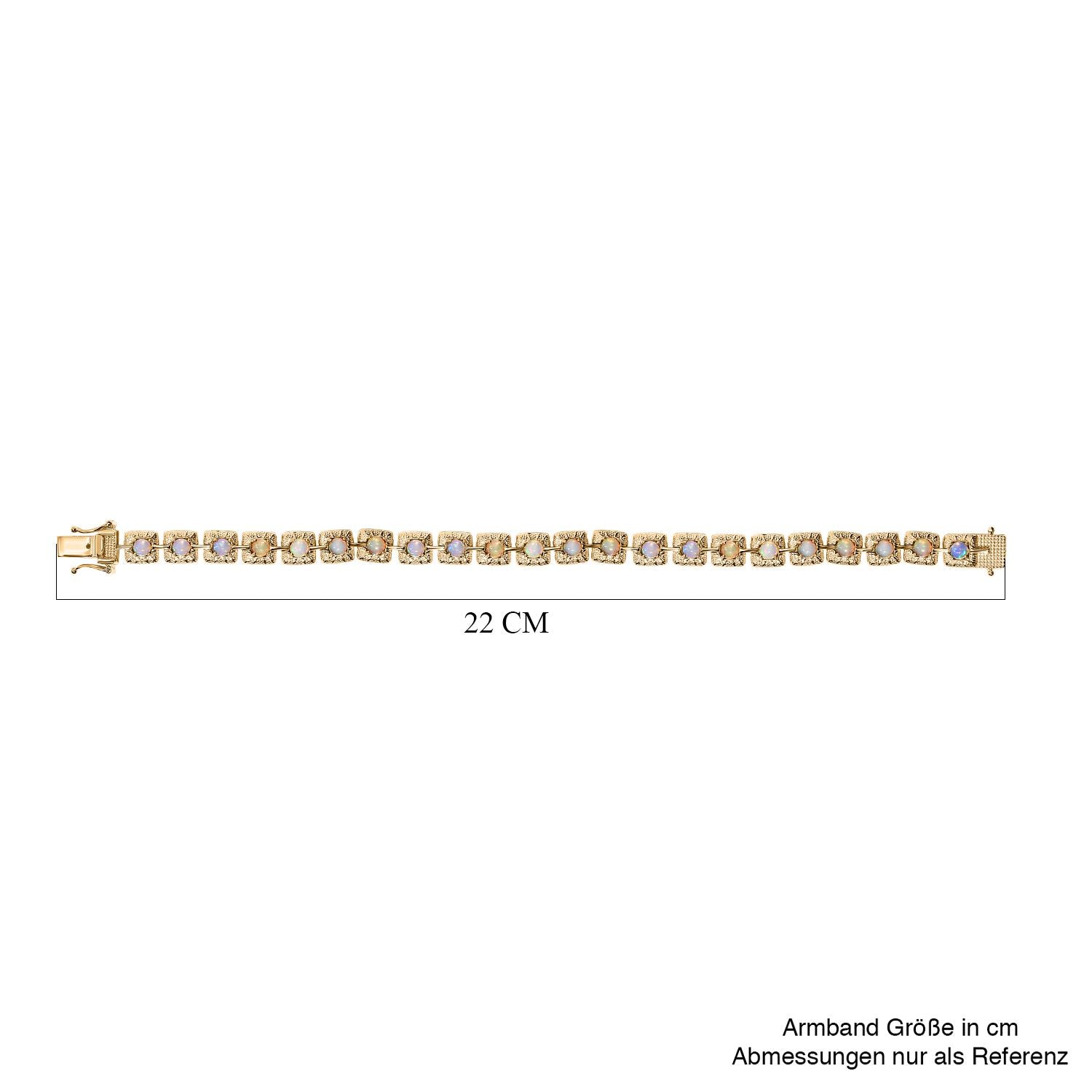 Natürlicher, äthiopischer Welo Opal Armband ca. 20 cm 925 Silber Gelbgold Vermeil ca. 4.29 ct