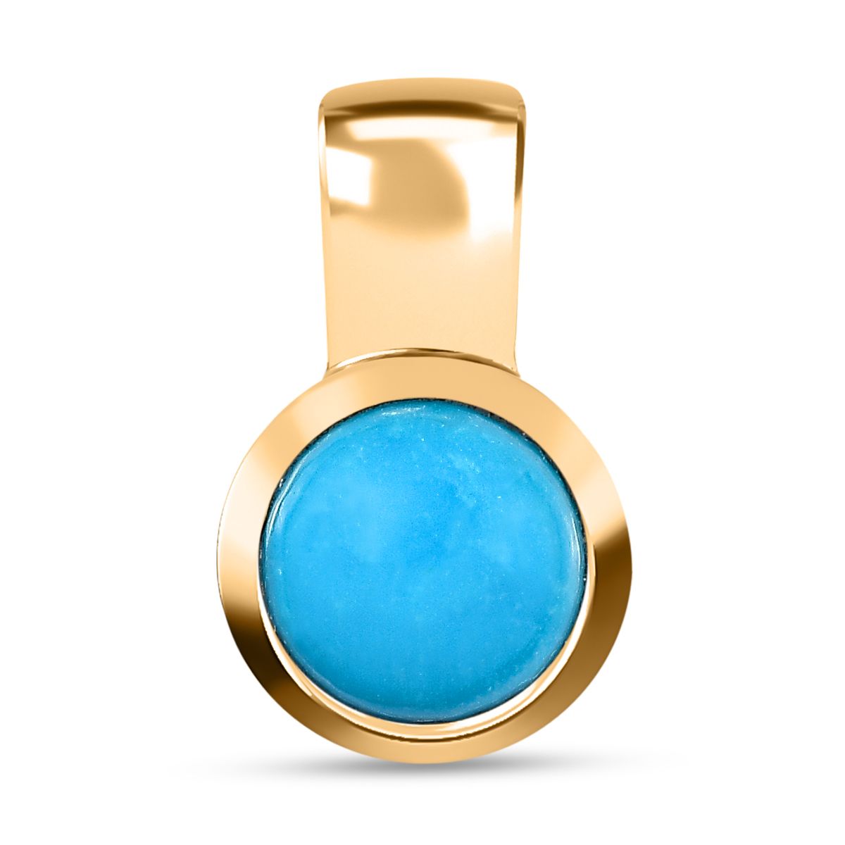 Amerikanischer, natürlicher Sleeping Beauty Türkis Anhänger, 925 Silber Gelbgold Vermeil ca. 1.17 ct