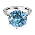 120 Facetten Himmelblauer Topas Ring, 925 Silber platiniert (Größe 16.00) ca. 8.47 ct