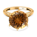 120 Facetten Citrin Ring, 925 Silber Gelbgold Vermeil (Größe 21.00) ca. 6.36 ct