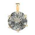 120 Facetten Prasiolith Anhänger, 925 Silber Gelbgold Vermeil, ca. 6.42 ct
