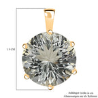 120 Facetten Prasiolith Anhänger, 925 Silber Gelbgold Vermeil, ca. 6.42 ct