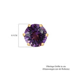 120 Facetten Lusaka Amethyst Ohrringe, 925 Silber Gelbgold Vermeil ca. 4.15 ct