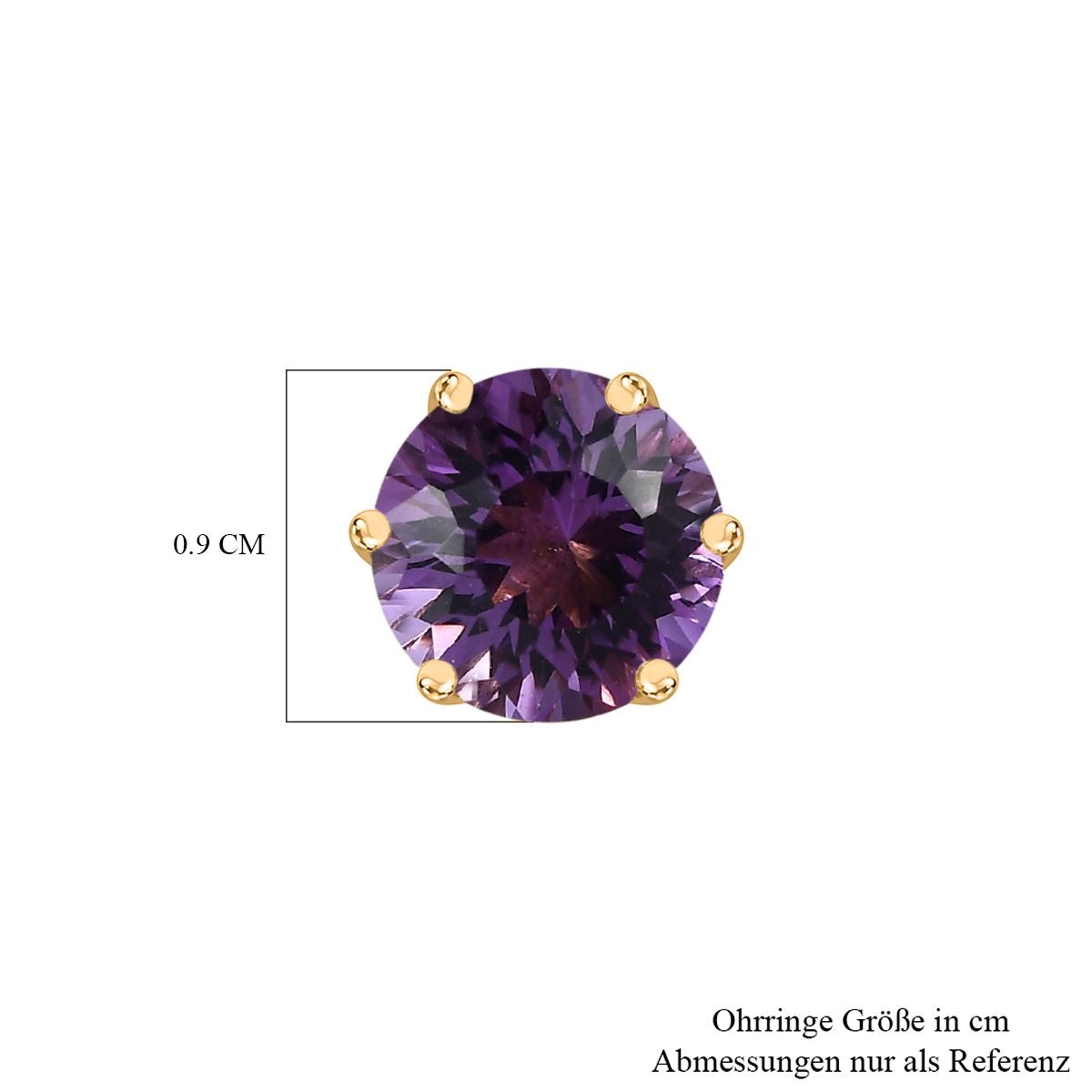 120 Facetten Lusaka Amethyst Ohrringe, 925 Silber Gelbgold Vermeil ca. 4.15 ct