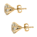 120 Facetten Prasiolith Ohrringe, 925 Silber Gelbgold Vermeil, ca. 4.12 ct