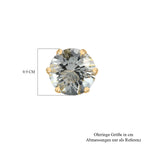120 Facetten Prasiolith Ohrringe, 925 Silber Gelbgold Vermeil, ca. 4.12 ct