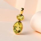 Ouro Verde-Quarz Anhänger, 925 Silber vergoldet ca. 6.62 ct