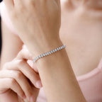 Weißes Diamant Armband, ca. 18 cm, 925 Silber platiniert, ca. 0.25 ct