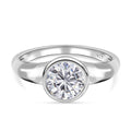 Moissanit Solitär Ring, 925 Silber platiniert, (Größe 18.00) ca. 1.18 ct