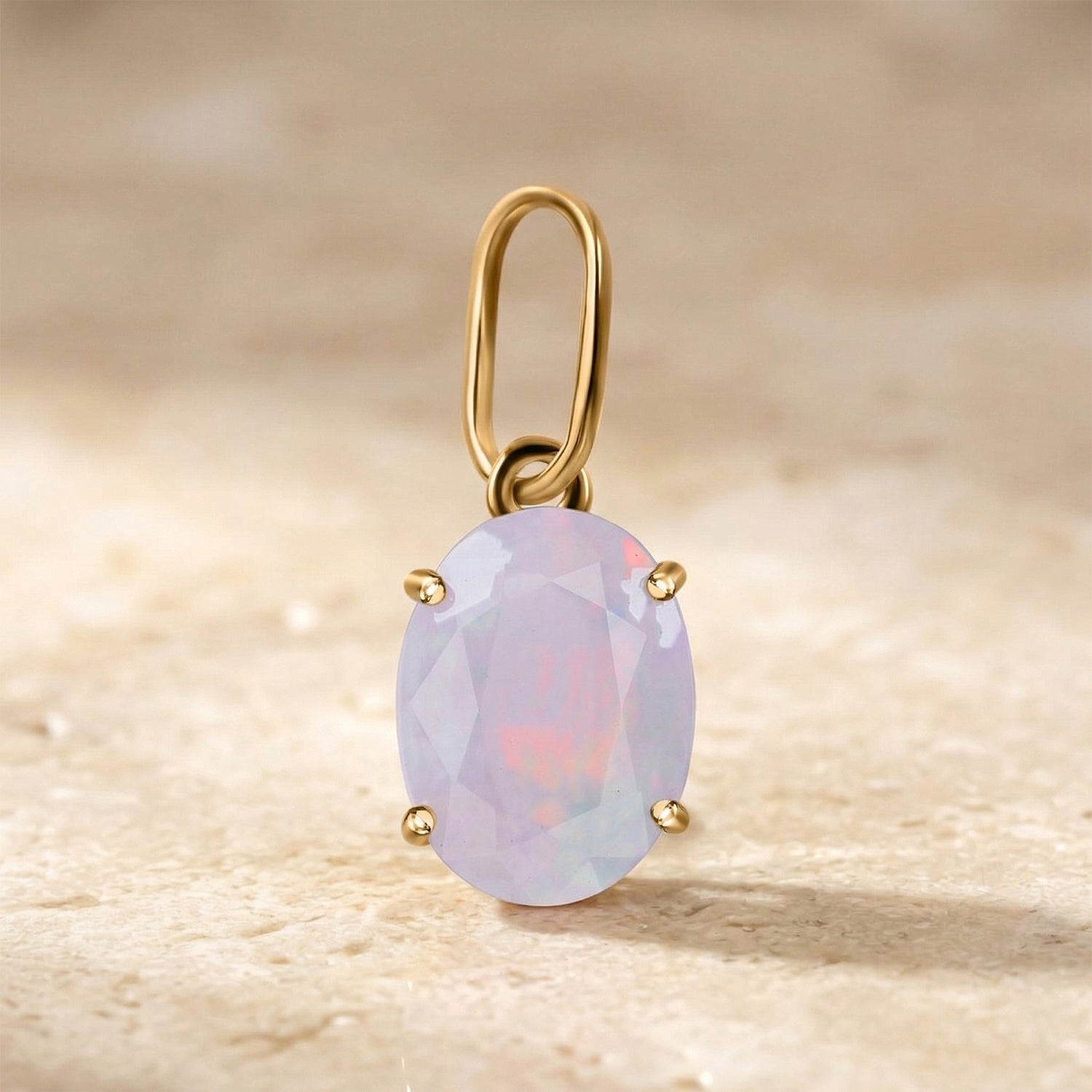 AA Natürlicher, äthiopischer Welo Opal Anhänger 375 Gold ca. 0.79 ct