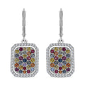 AA Mehrfarbige Saphir Ohrringe, 925 Silber platiniert ca. 3.14 ct