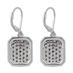 AA Mehrfarbige Saphir Ohrringe, 925 Silber platiniert ca. 3.14 ct