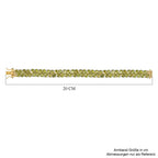 Natürliches Peridot, weißes Zirkon Armband ca. 19 cm 925 Silber vergoldet ca. 36.96 ct