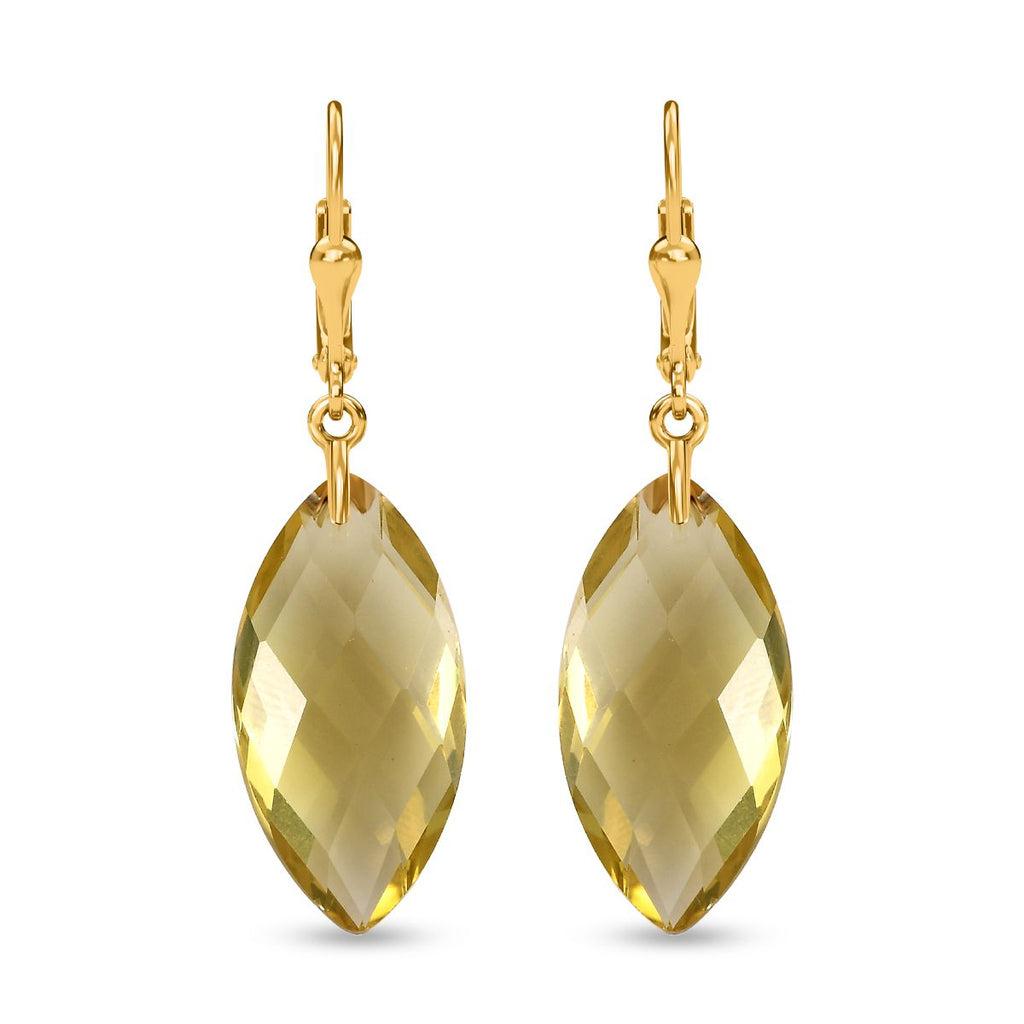 Ouro Verde-Quarz Ohrringe, 925 Silber vergoldet, ca. 23.37 ct