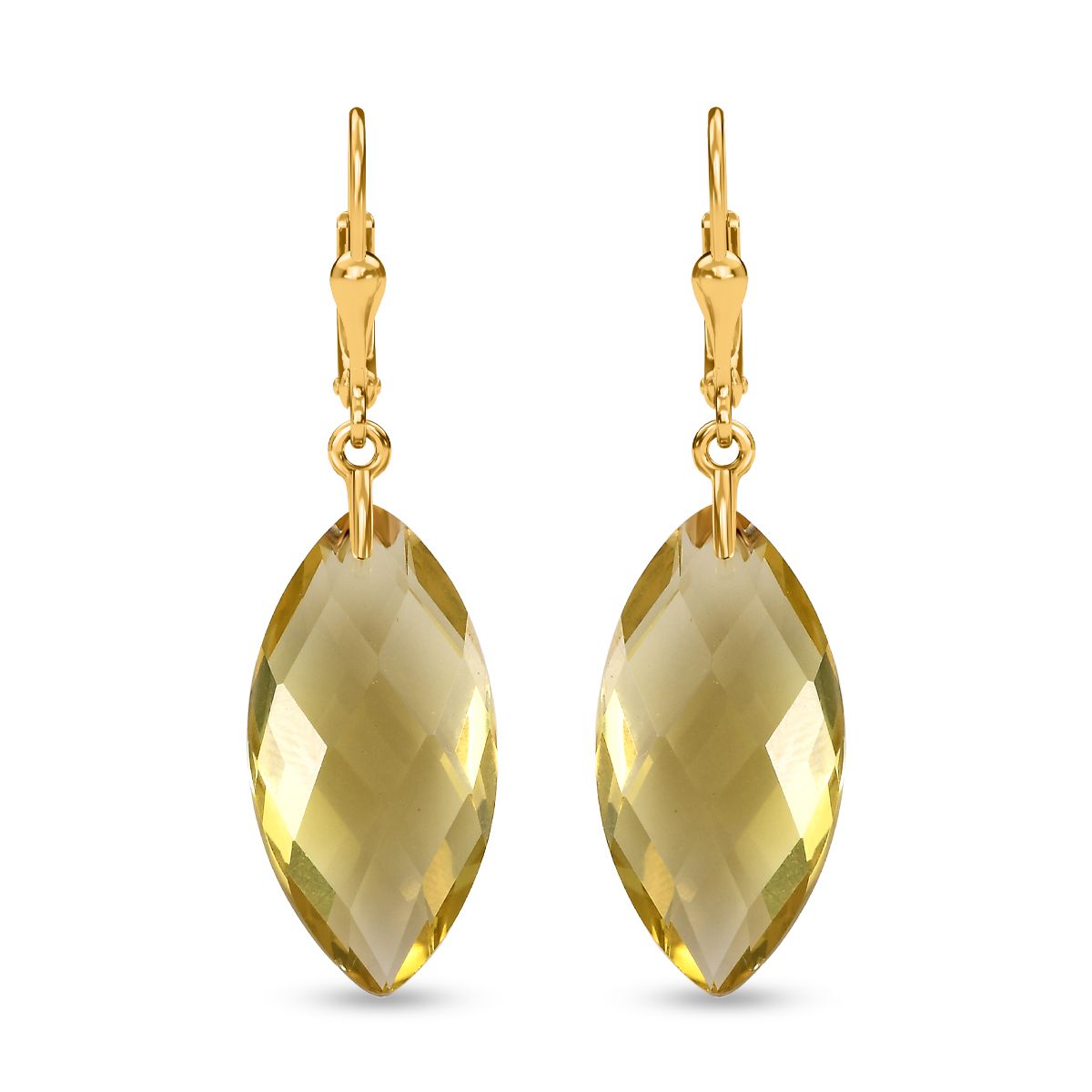 Ouro Verde-Quarz Ohrringe, 925 Silber vergoldet, ca. 23.37 ct