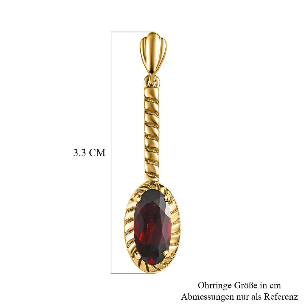 Mosambik Granat Ohrringe 925 Silber vergoldet ca. 2.55 ct