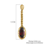 Mosambik Granat Ohrringe 925 Silber vergoldet ca. 2.55 ct