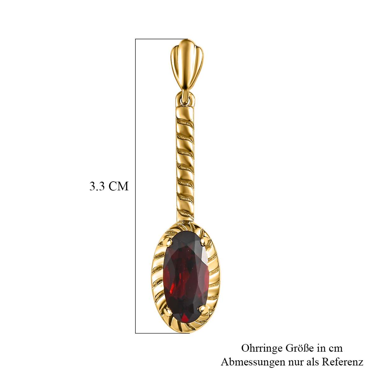Mosambik Granat Ohrringe 925 Silber vergoldet ca. 2.55 ct