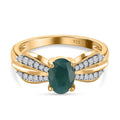 Grandidierit, weißer Zirkon Ring, 925 Silber vergoldet, (Größe 21.00) ca. 1.01 ct