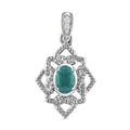 Grandidierit, Weißer Zirkon Anhänger 925 Silber platiniert ca. 0.47 ct