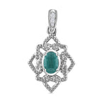 Grandidierit, Weißer Zirkon Anhänger 925 Silber platiniert ca. 0.47 ct