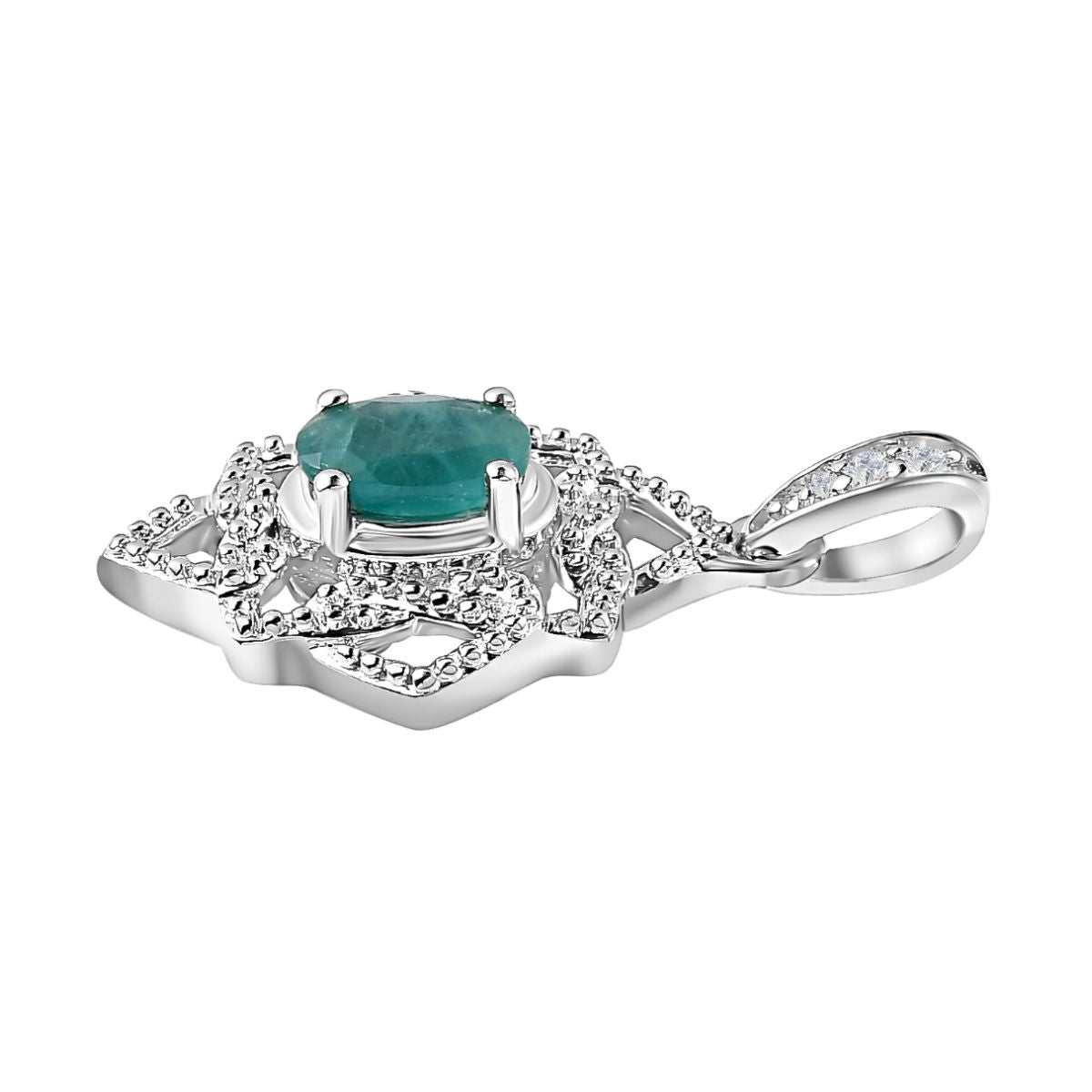 Grandidierit, Weißer Zirkon Anhänger 925 Silber platiniert ca. 0.47 ct