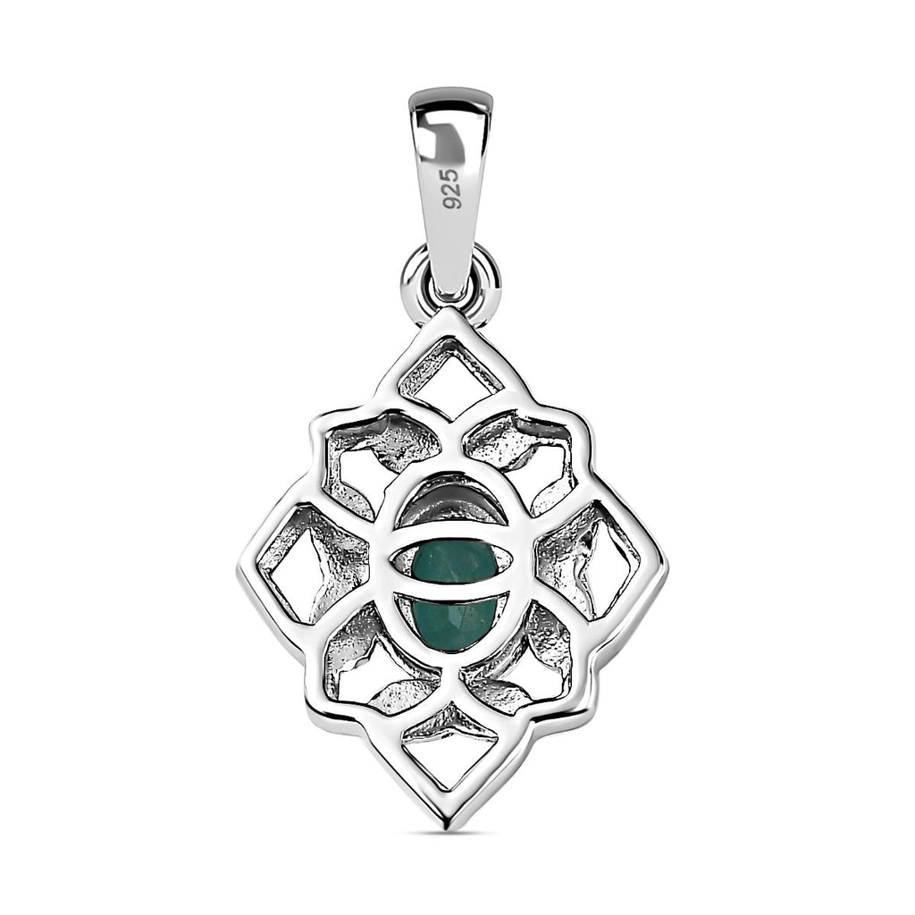 Grandidierit, Weißer Zirkon Anhänger 925 Silber platiniert ca. 0.47 ct