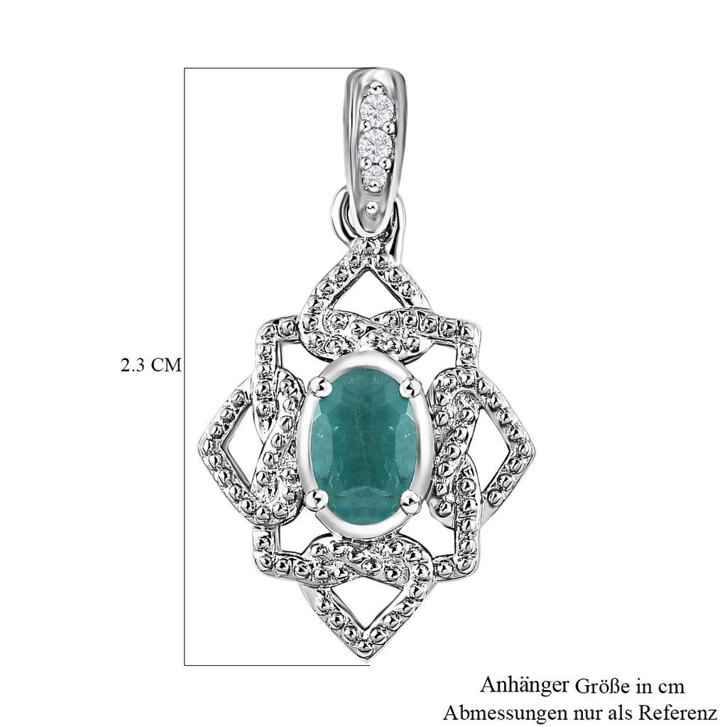 Grandidierit, Weißer Zirkon Anhänger 925 Silber platiniert ca. 0.47 ct
