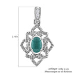 Grandidierit, Weißer Zirkon Anhänger 925 Silber platiniert ca. 0.47 ct
