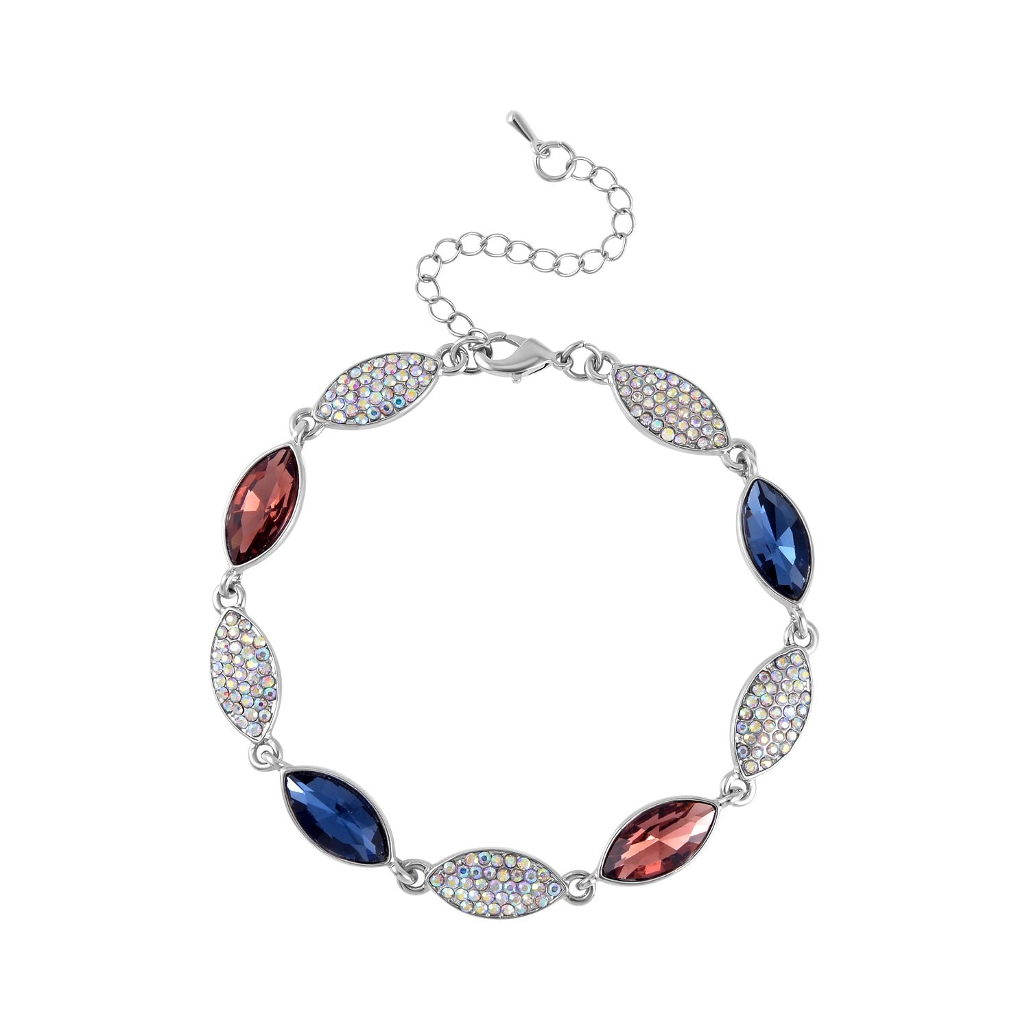 Mehrfarbiger Kristall Armband, ca. 20 cm