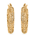 Creolen mit Spalier-Muster, 375 Gelbgold