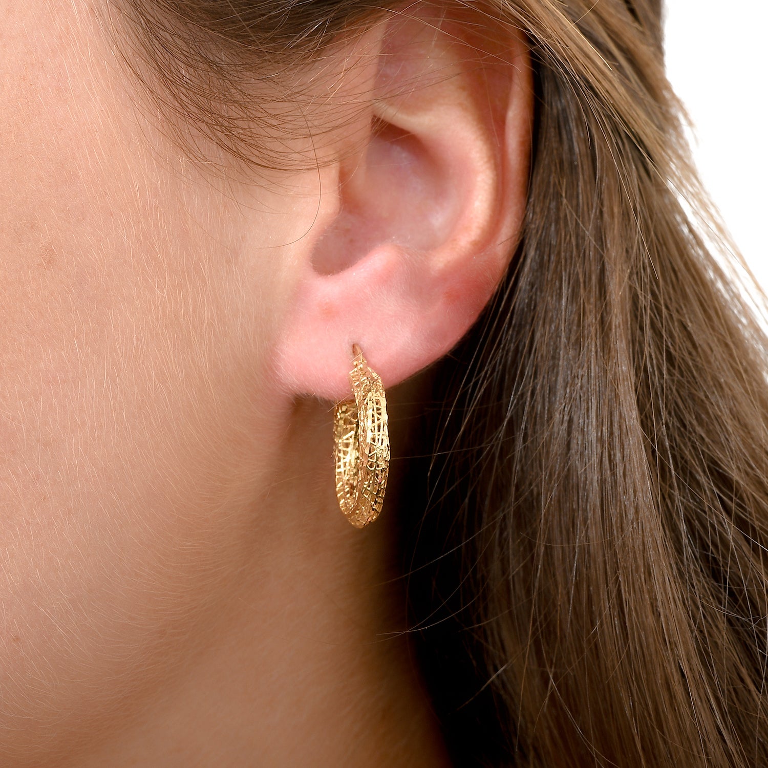 Diamantschliff, 375 Gelbgold Ohrringe, ca. 1,90g