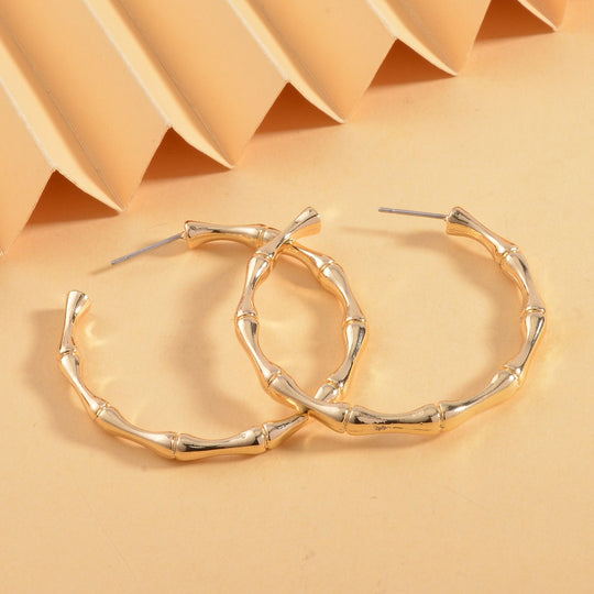 Bambus Design Ohrhänger, ca. 10,00g, goldfarben