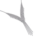 Wasserfall weißes Kristall Collier,, ca. 50 cm, silberfarben