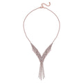 Wasserfall weißes Kristall Collier, ca. 50 cm, roséfarben