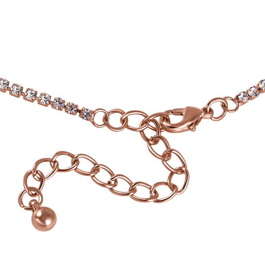 Wasserfall weißes Kristall Collier, ca. 50 cm, roséfarben