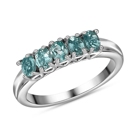 Minz Apatit Ring, 925 Silber platiniert ca. 0.95 ct