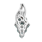 Minz Apatit, weißer Zirkon Anhänger, 925 Silber platiniert ca. 1.93 ct