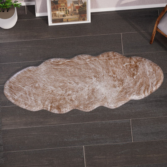 Luxury Edition: Wolkenweicher 2200 GSM Kunstfell Läufer 60x180 cm, Weiß Meliert